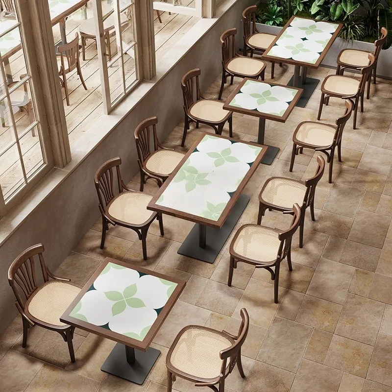 Cafe Western Restaurant Table Chair Set Dining Establishments Dessert Shops New Chinese Style Restaurant Furniture