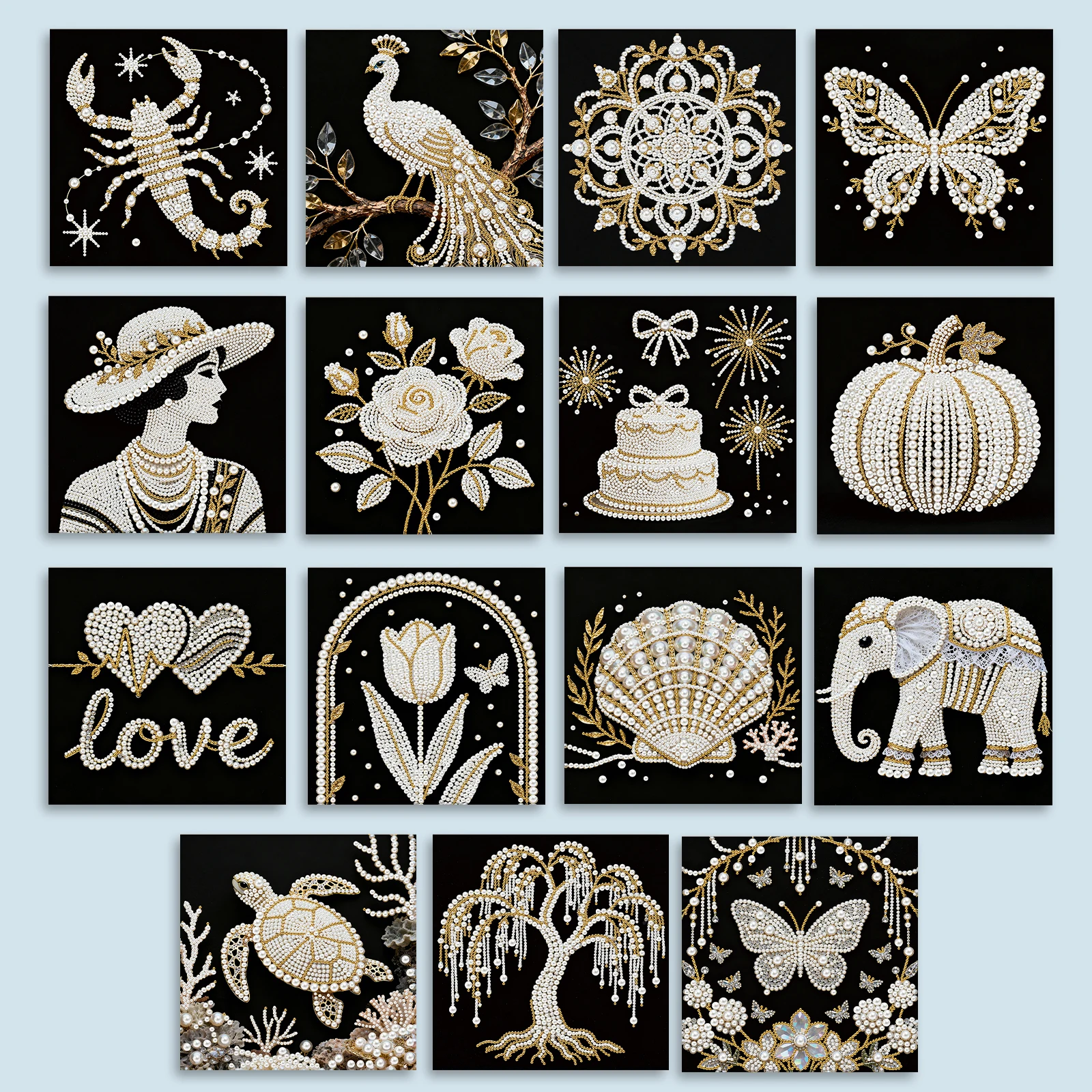 

DIY Pearl Dot Painting for Adults/Beginners Gift Home Decor Pearl Gem Paintings Picture Arts Craft 25x25cm With Frame