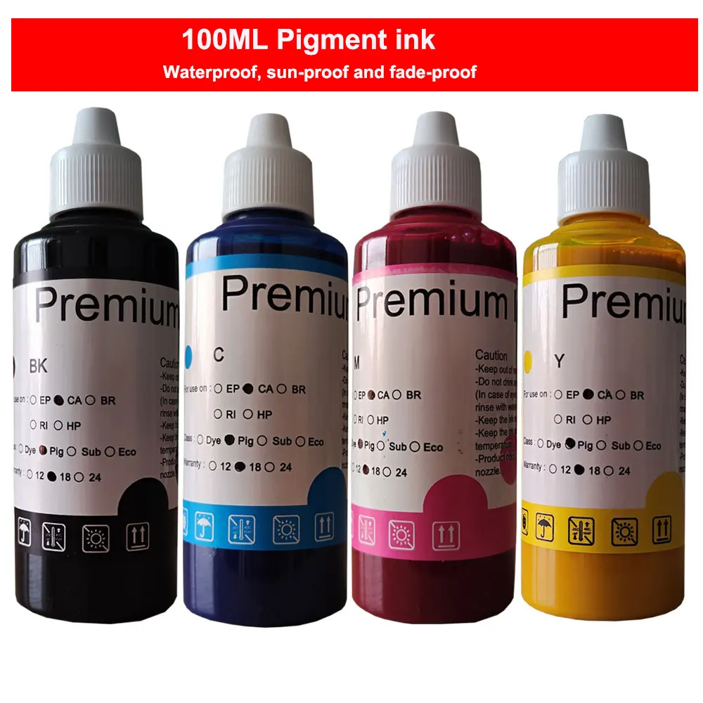 

4 шт., 100 мл пигментные чернила для EPSON T405 T802 T812 T822 WorkFore EC-C700 WF 7840 3820 4820 4830 4834 4740 4730 4720 4730