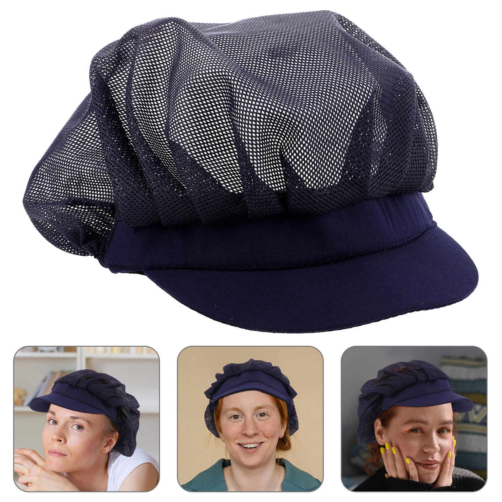 Gorro de Chef Unisex, gorra plana de algodón transpirable para cocina, taller, hornear, Sushi, cocinero, camarero, panadero, Catering, ropa de trabajo de malla