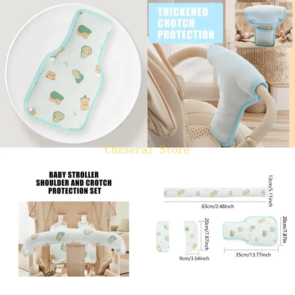 

E7CE Protective Strollers Paddings Universal Strollers Straps Covers Cotton for Infants