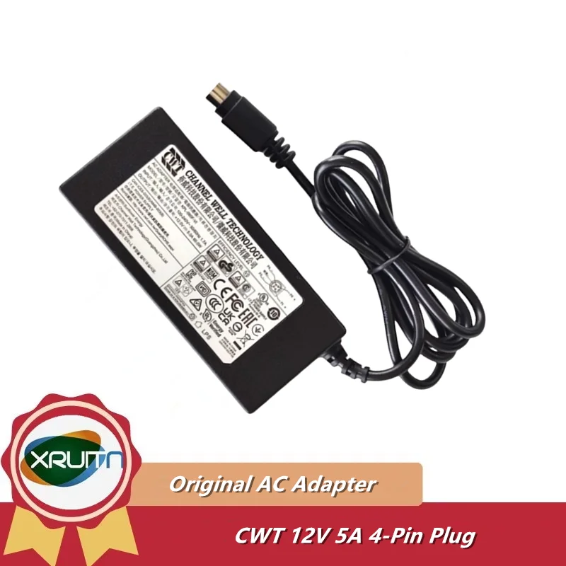 حقيقي KPL-060F-VI 12V 5A 60W CWT AC محول ل CWT Hikviison DS7208HUHI-K2 DS-6716HUHI-K WH-D5216 7816HW 7808HW شاحن