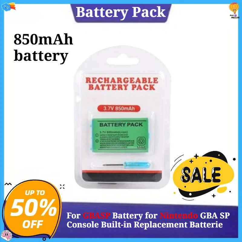 

850mAh Rechargeable Battery For GBASP Battery for Nintendo GBA SP Console Built-in Replacement Batterie