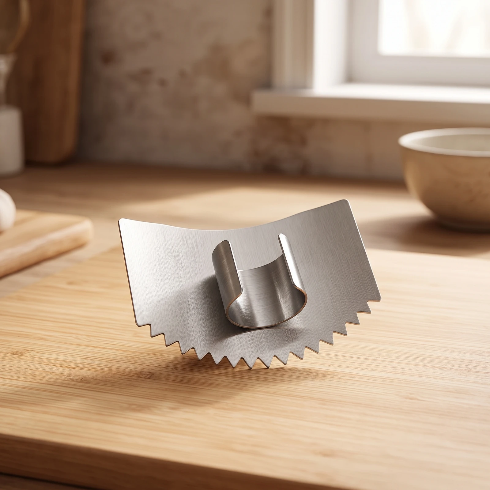 Kitchen Finger Guard Lightweight Cutting Finger Guard Metal Guard with Serrated Edge Robust Hand Protector Easy to Clean