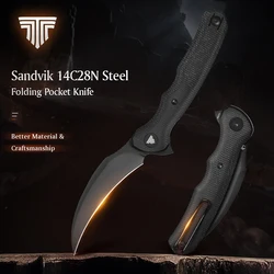 TRIVISA EDC Pocket Folding Knife for Men ,Pikal Flipper Knife with Clip，3.34