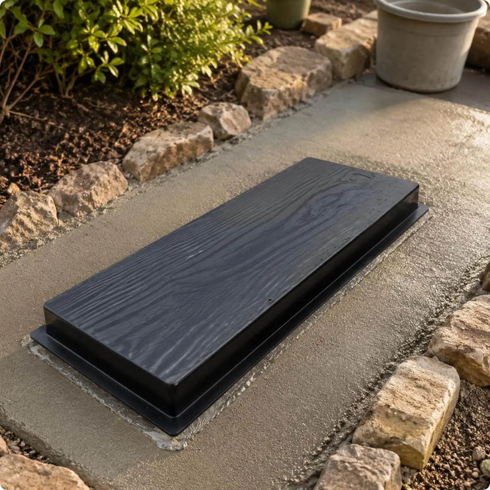 Stepping Stone Woodgrain Impression Grain Form Textured Outdoor Building for Patio