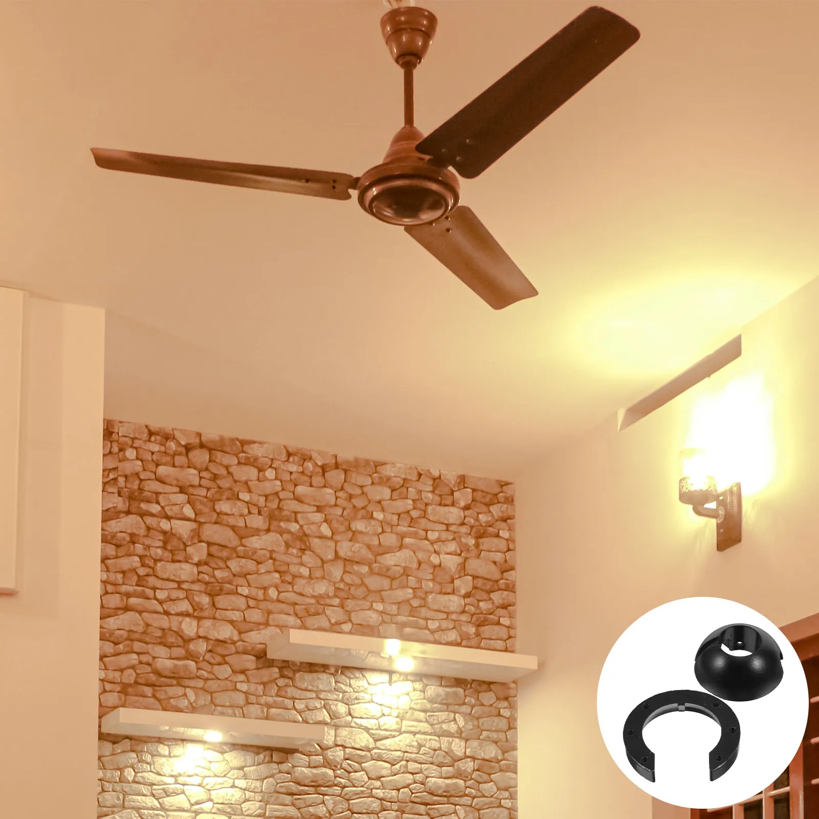 

1Set Fan Light Socket and Hanging Ball Components Ceiling Fan Mounting Bracket Kit Stable Secure Installation for Indoor Spaces