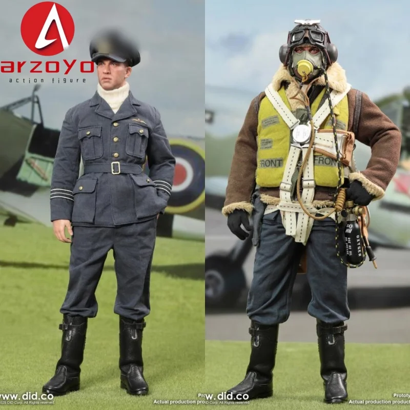 DID K80187 Figurka Akcji Męska 12'' Skala 1/6 Brytyjski Pilot Dowódca Eskadry Tom, Model Żołnierza do Kolekcji
