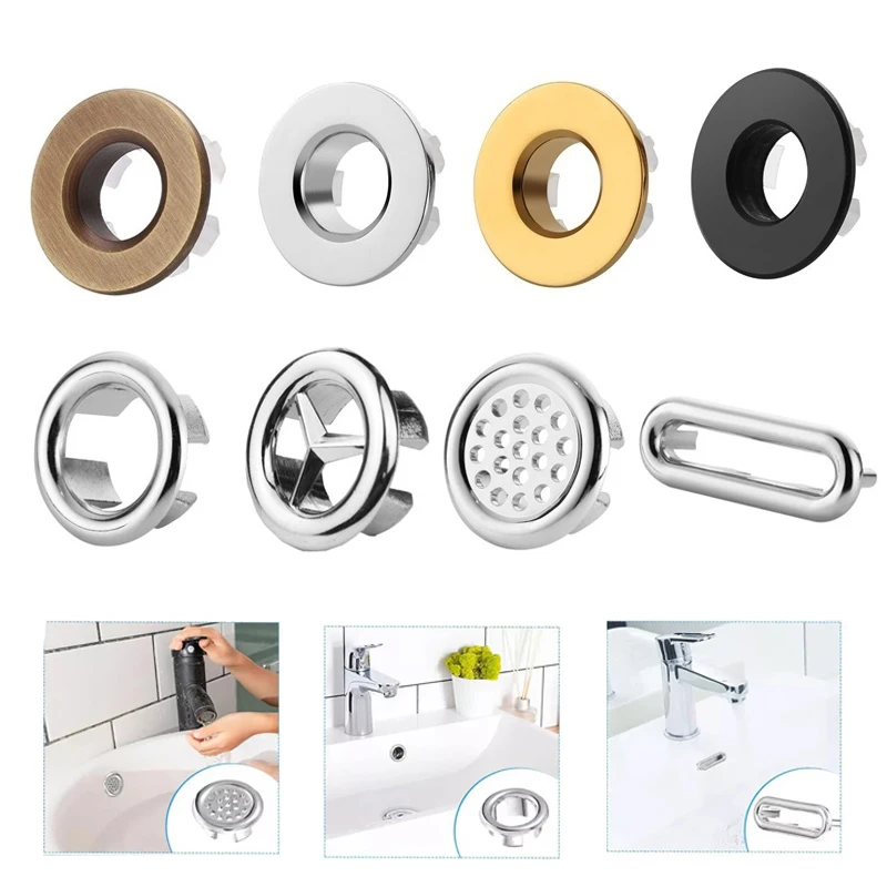 

Крышка отверстия для раковины в ванной комнате, крышка для отделки раковины, АБС-пластик, гальваническое переливное кольцо, аксессуар для ванны, заглушка для отверстия, сетчатый фильтр