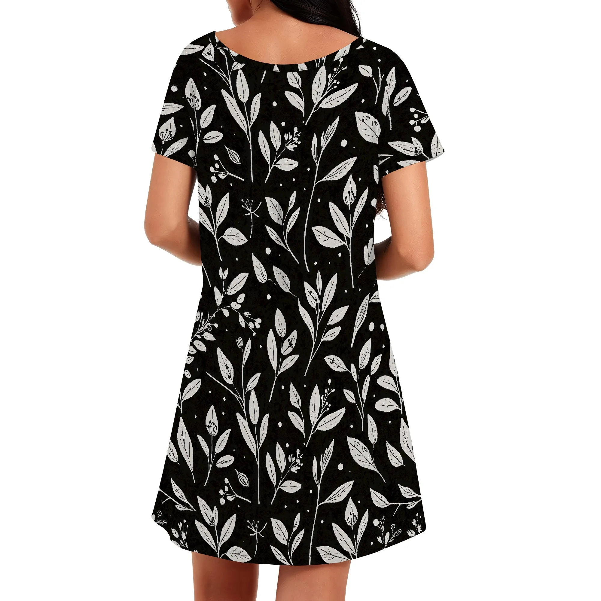 Women’s Casual Summer T Shirt Dress Loose Short Sleeve Tunic Dress with Pocket for Women