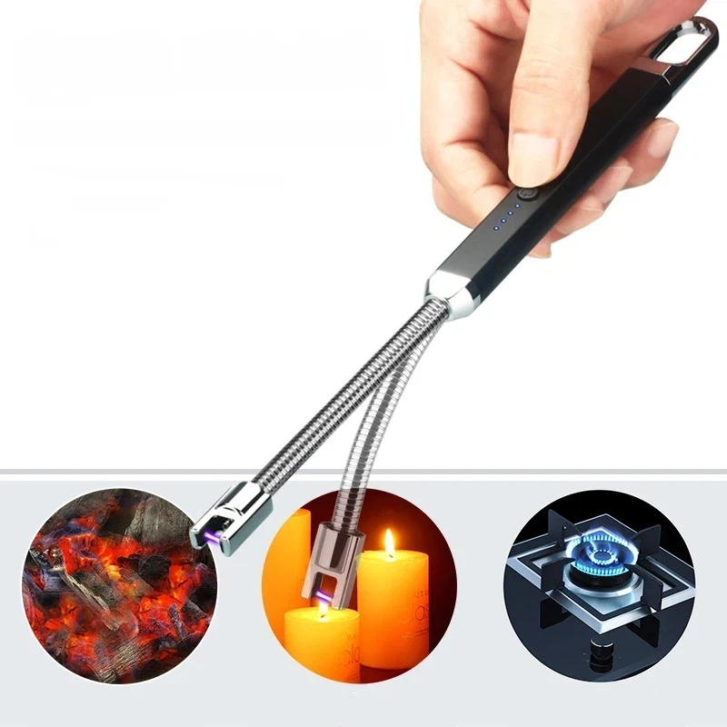 

Вращающаяся на 360° перезаряжаемая зажигалка, персонализированная металлическая зажигалка для барбекю на открытом воздухе, трансграничная зажигалка-горелка для сигарет