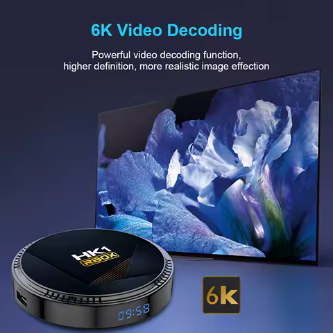 Android 12.0 Smart TV Box BT5.0 Digital Display HK1 RBOX-H8 WIFI6 Allwinner H618 Quad-core 4K H.265 VP9 6K Decording Dual Band