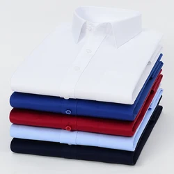 Quality100%pure cotton solid color Long sleeve shirts for men over size slim fit formal shirt anti-wrinkle soft business clothes