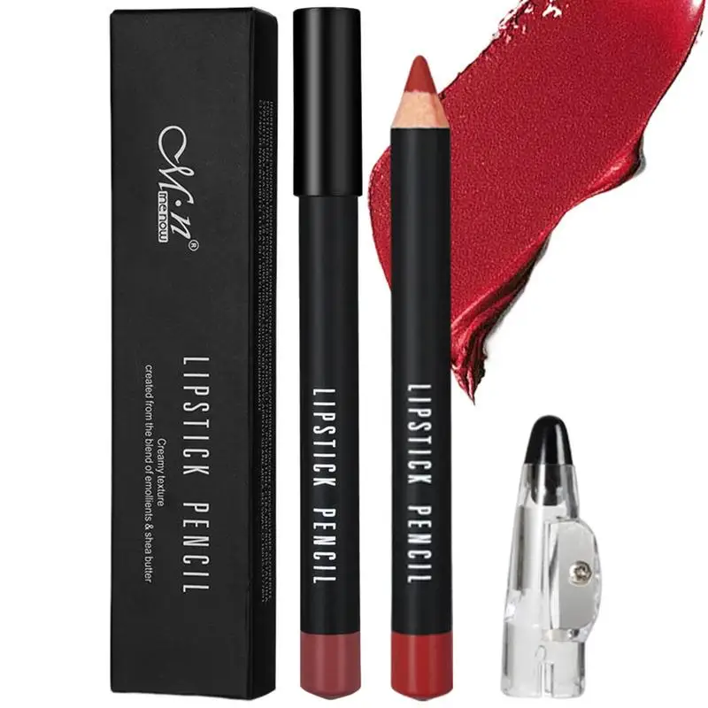 Lip Pencil Liner Matte High Color Rendering Long-Lasting Lipliner Easy To Color Portable Mini Good Ductility Lip Makeup