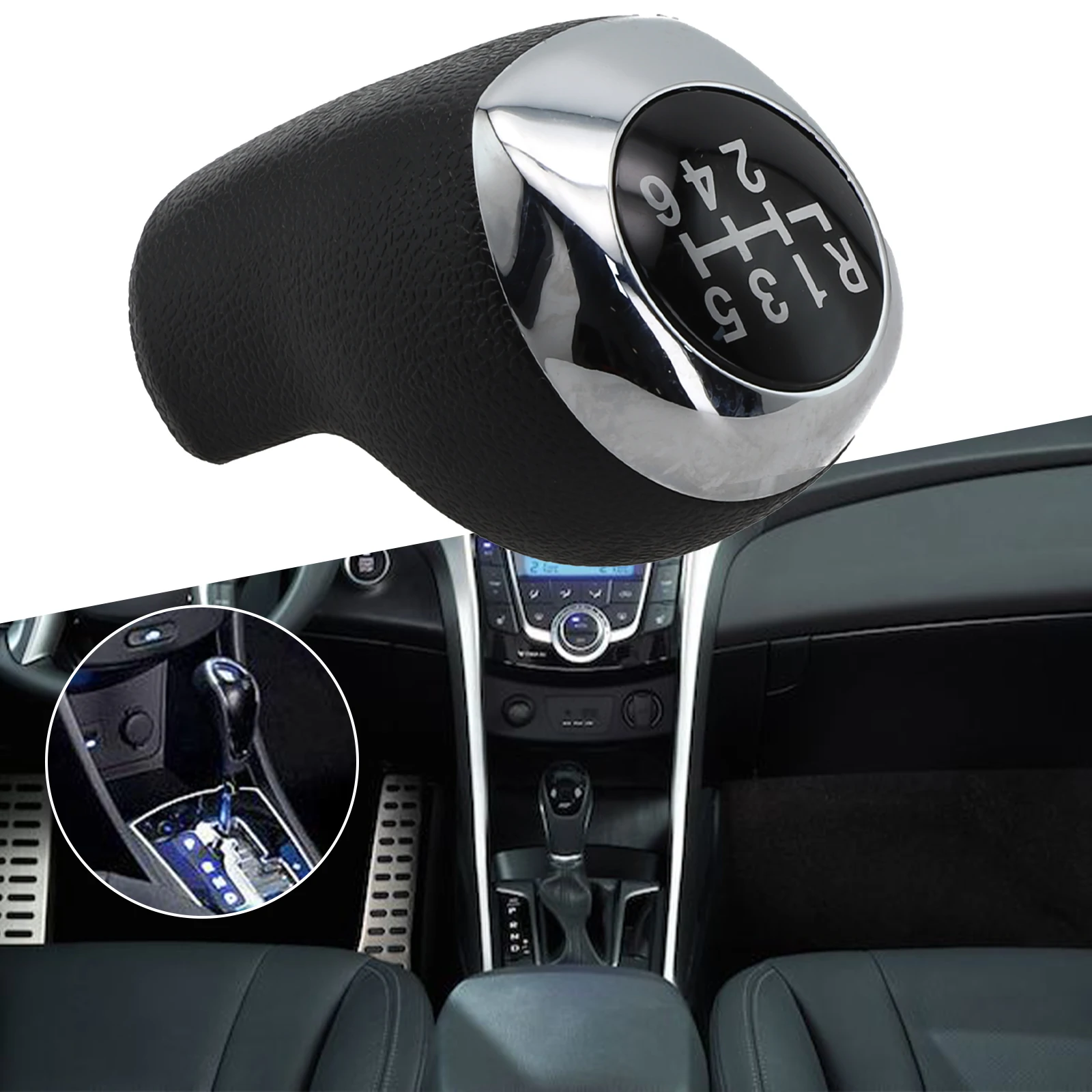 Car Gear Shift Head 43711-A5200 For Hyundai I30 2012-2017 6 Gears Shift Knob Leather ABS 6-Speed Manual Transmissions Parts
