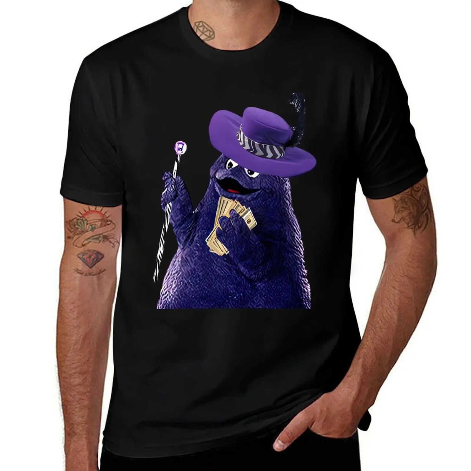 

Men's Grimace Is A Pimp T-Shirt funny t shirts dark humor man t shirts for men casual