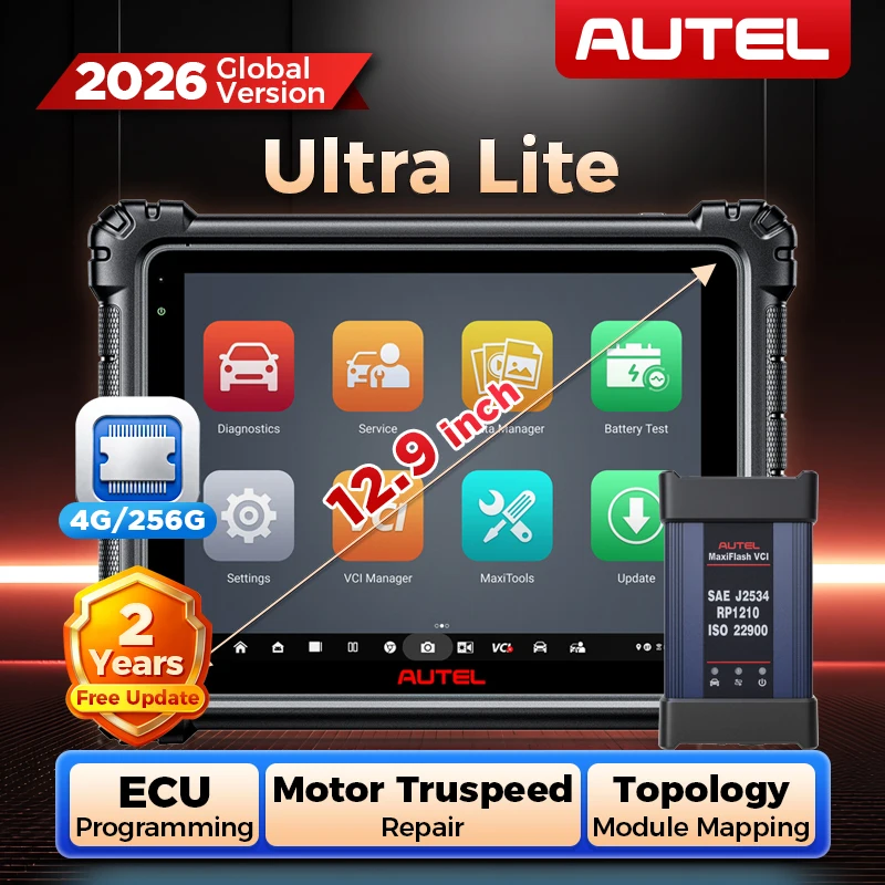 Autel Scanner MaxiCOM Ultra Lite 2 Years Free Update Up of MS919 MaxiSys Ultra Motor TruSpeed Intelligent Scan & Topology 2.0