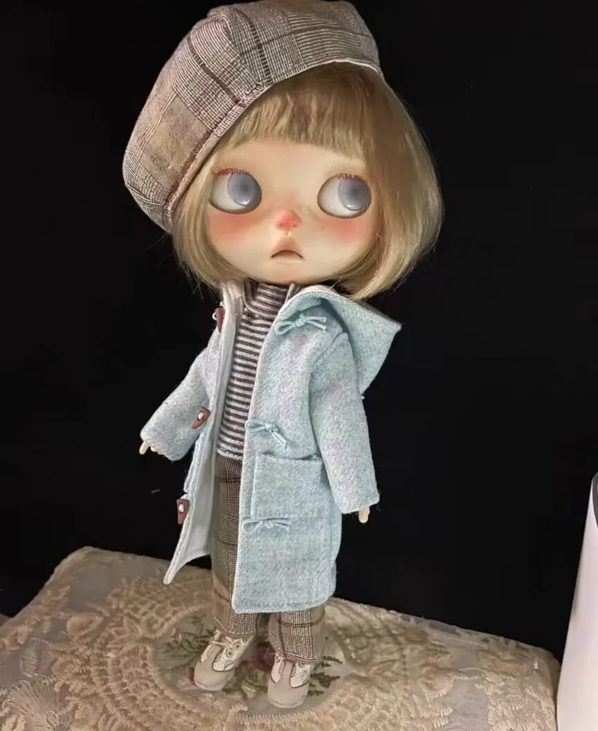 2025 4pcs winter warm style Landoudou/Blythe woolen coat, T-shirt, pants, hat 1/6 30cm(Fit for  azone,Pullip,Ob22/24/26, Licca)