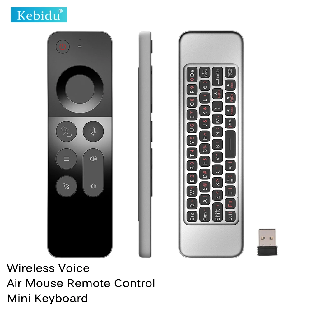 Kebidumei 2.4G Wireless Voice Air Mouse Remote Control Mini Keyboard For smart home remote switch TV Video For Android Win MAC