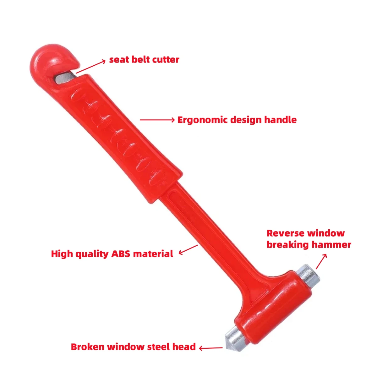 1Pc Martello di sicurezza multifunzionale Casa Ufficio Auto Bus Finestra Interruttore Solido Mini Manico rosso Martello di sicurezza Strumento di fuga di emergenza