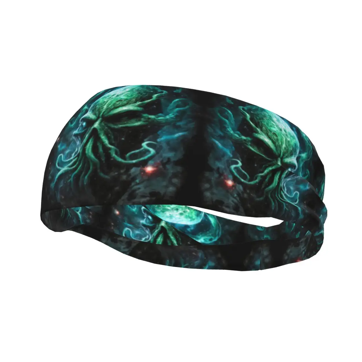 

Спортивная повязка на голову с космическими щупальцами, Ктулху, принт осьминога, повязка для бега, фитнеса, впитывающая повязка для волос для езды на велосипеде, пробежки