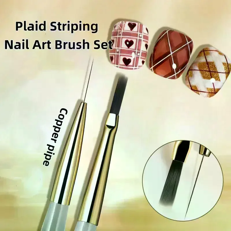 1/5/6 個ネイルアートブラシチェッカーネイル描画ペイントラインブラシネイルアートツールアクリルペイントブラシ DIY デザインマニキュアツール