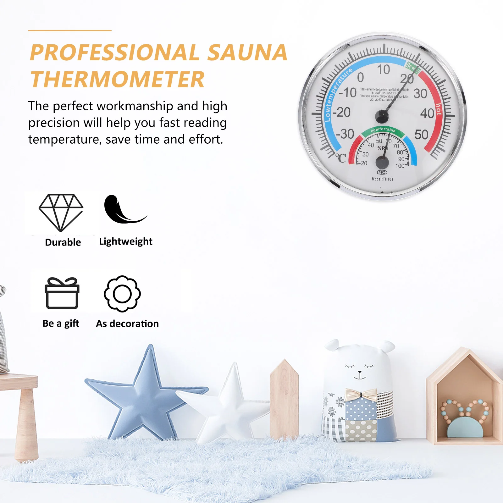 Thermometer Indoor for Home Outdoor High Precision Hygrometer Temperature Gauge Professional Sauna Hygrothermograph Major