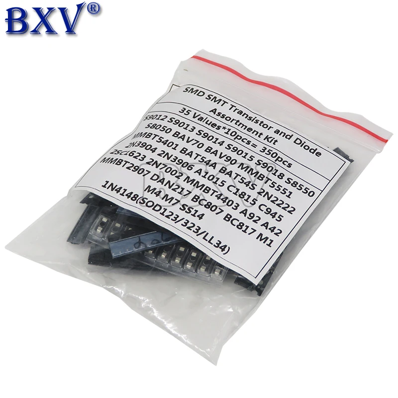 

35Values*10PCS=350PCS SMD SMT Transistor And Diode Assortment Kit