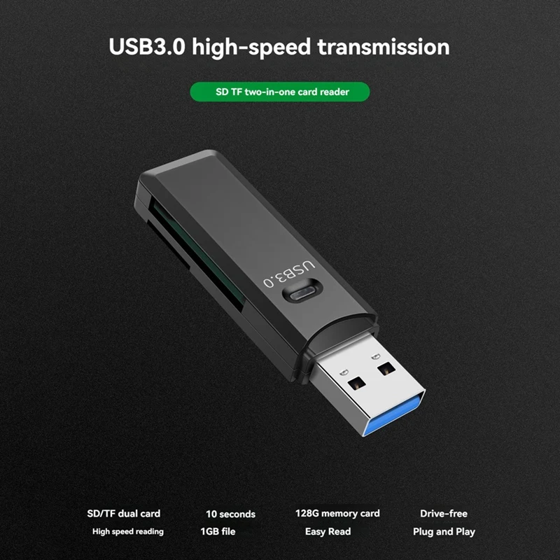 SCLS 2 в 1 USB 3.0 Устройство чтения карт памяти TF/SD Высокоскоростное устройство чтения смарт-карт передачи данных для ПК, ноутбука