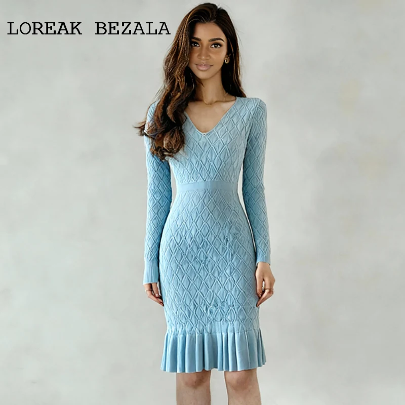 

Синее женское трикотажное платье на резинке, весенне-летнее платье для отдыха, свиданий, цельное мини-платье