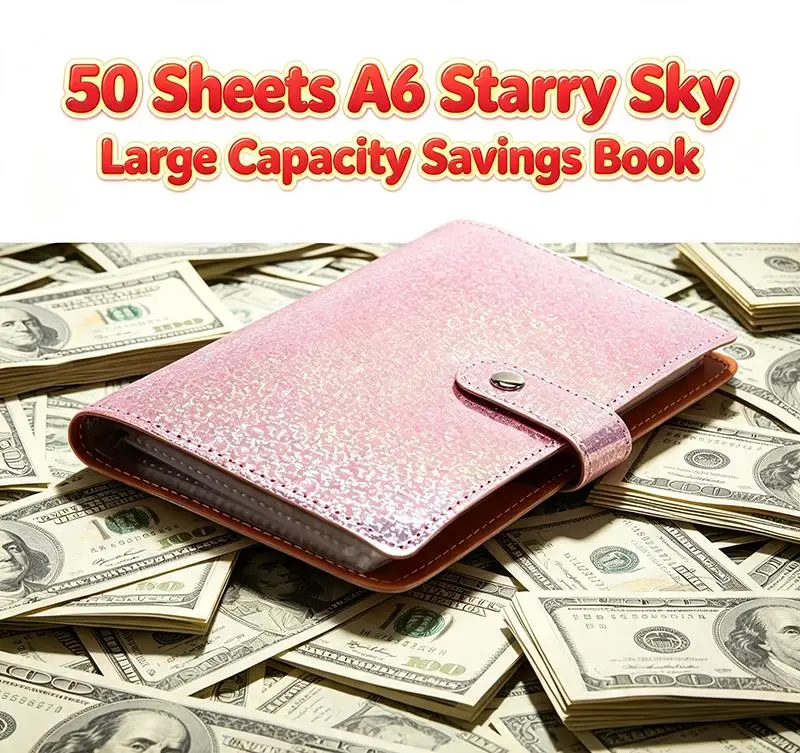 2026 A6 PU Leather Budget Binder Notebook Cash Envelopes System Set,with Binder Pockets for Money Budget Saving Bill Organizer