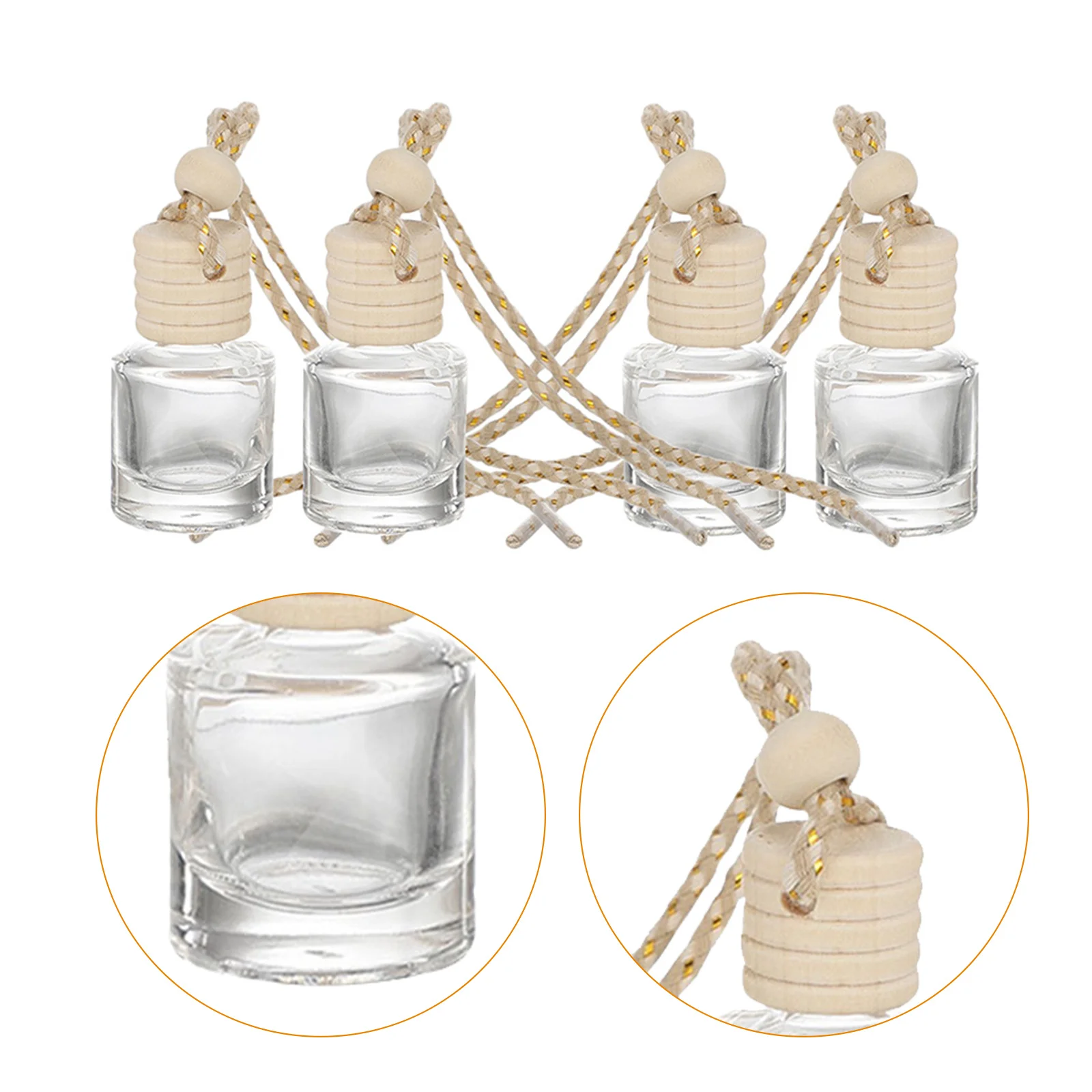 

12Pcs Glass Aroma Bottles Decorative Perfume Containers Compact Car Diffusers Reusable Hanging Bottles Perfume Container
