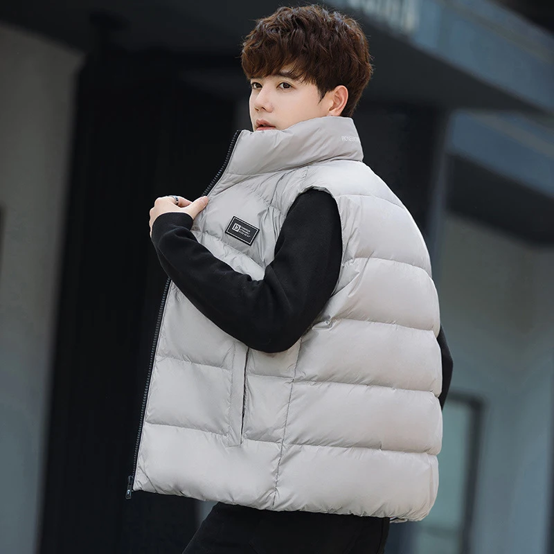 Autumn and Winter Sleeveless Down Jacket Men Duck Puffer Jackets Vest Thick Tank Top Warm Waistcoat Padding Windbreak Vestes 4XL