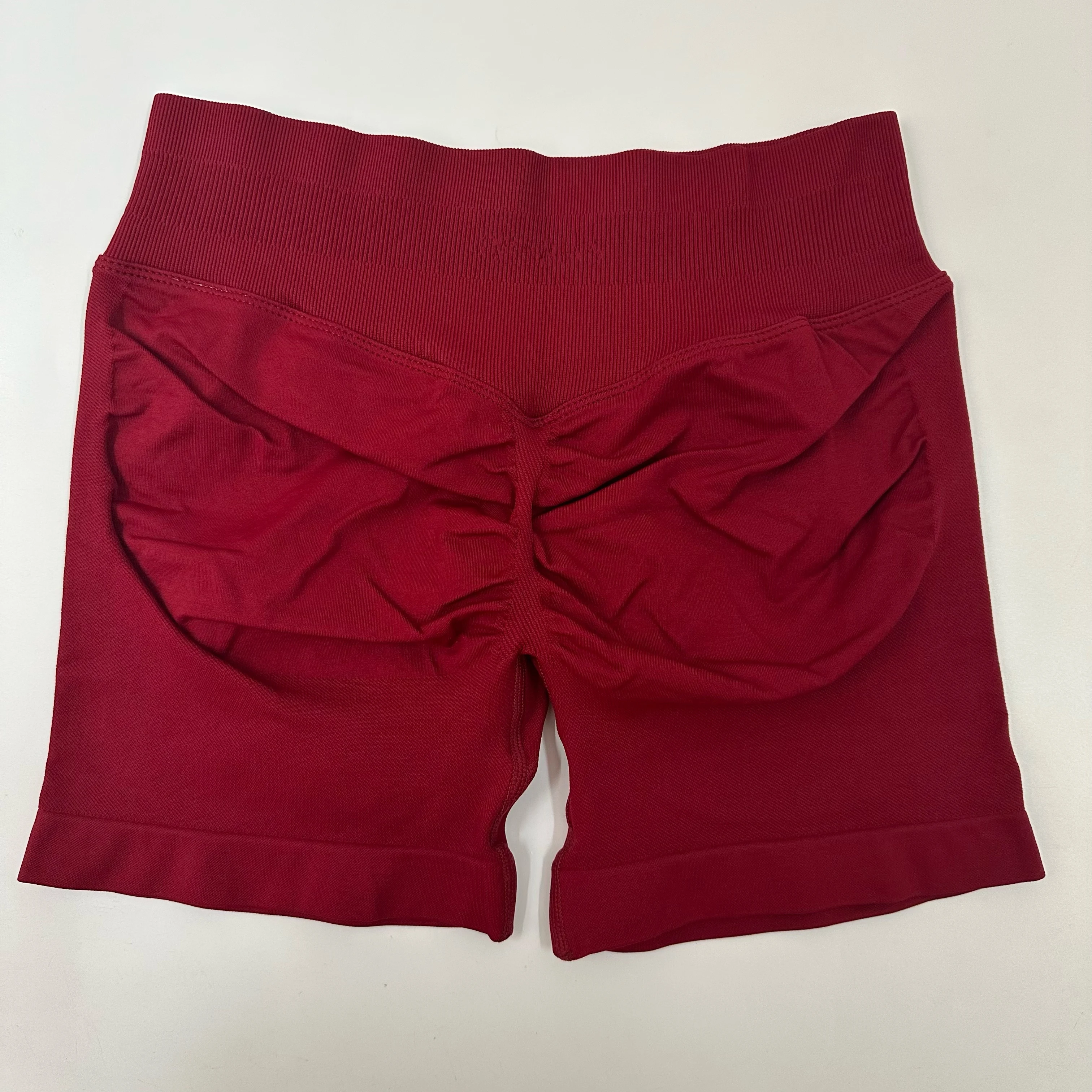 No Logo Yoga Shorts Low Ribbed Waist Band Yoga Shorts Seamless Scrunch Bum Workout Gym Shorts Booty Hight Stretch Running Shorts image 4