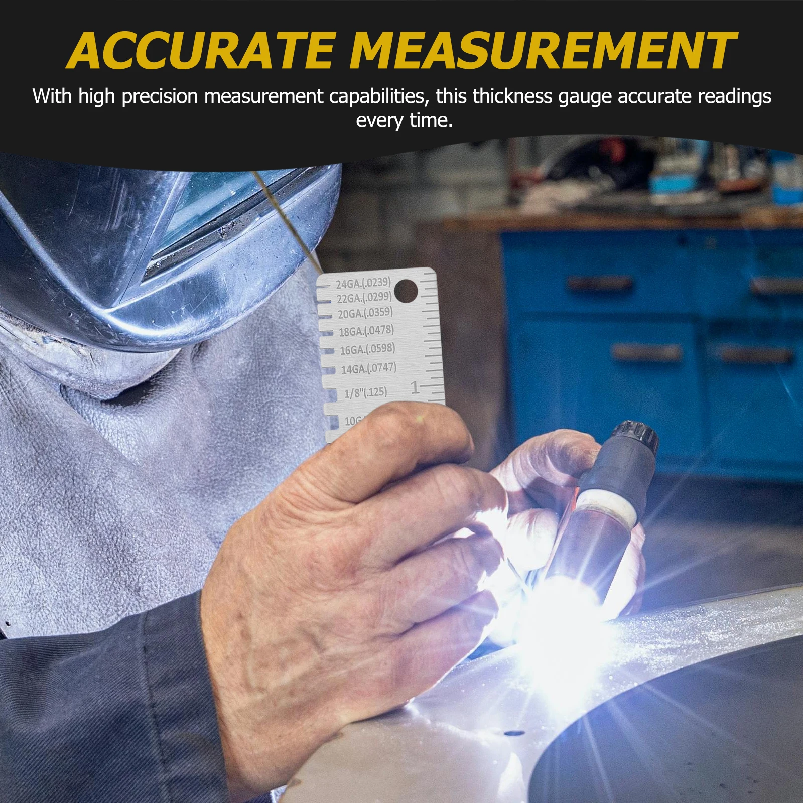 

3Pcs Sheet Metal Gauge Thickness Tool Professional Weld Seam Measuring Instrument Rugged Stainless Steel Construction for Long