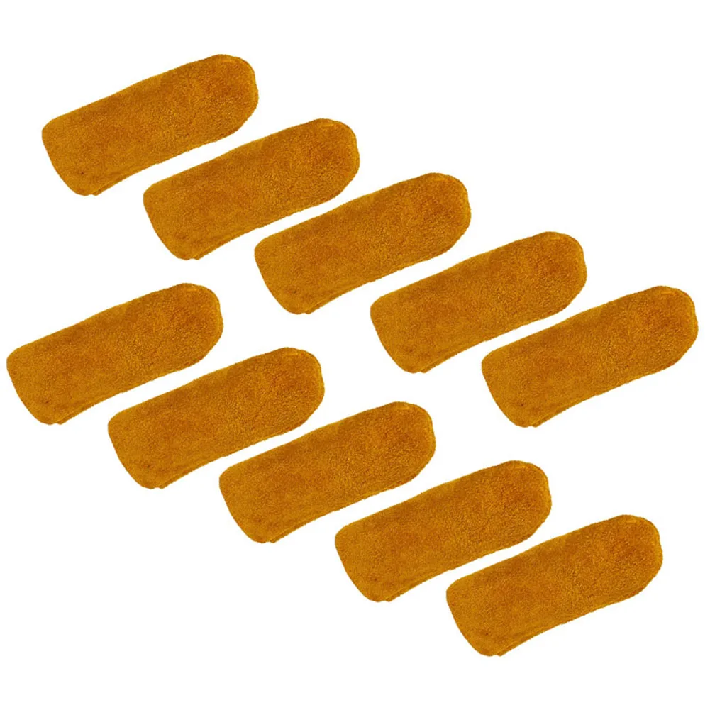 Yellow Suede Finger Cots Pack of 10 for Needlework Embroidery Sewing Crochet Sanding Carving and Line Handling