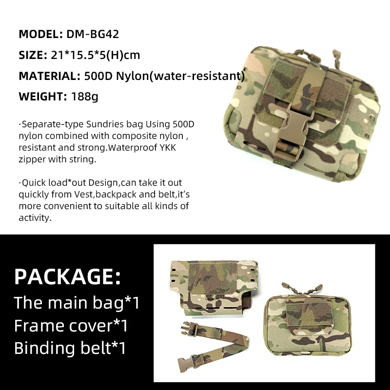 Bolsa médica táctica DMgear MOLLE horizontal para primeros auxilios - imagen 5