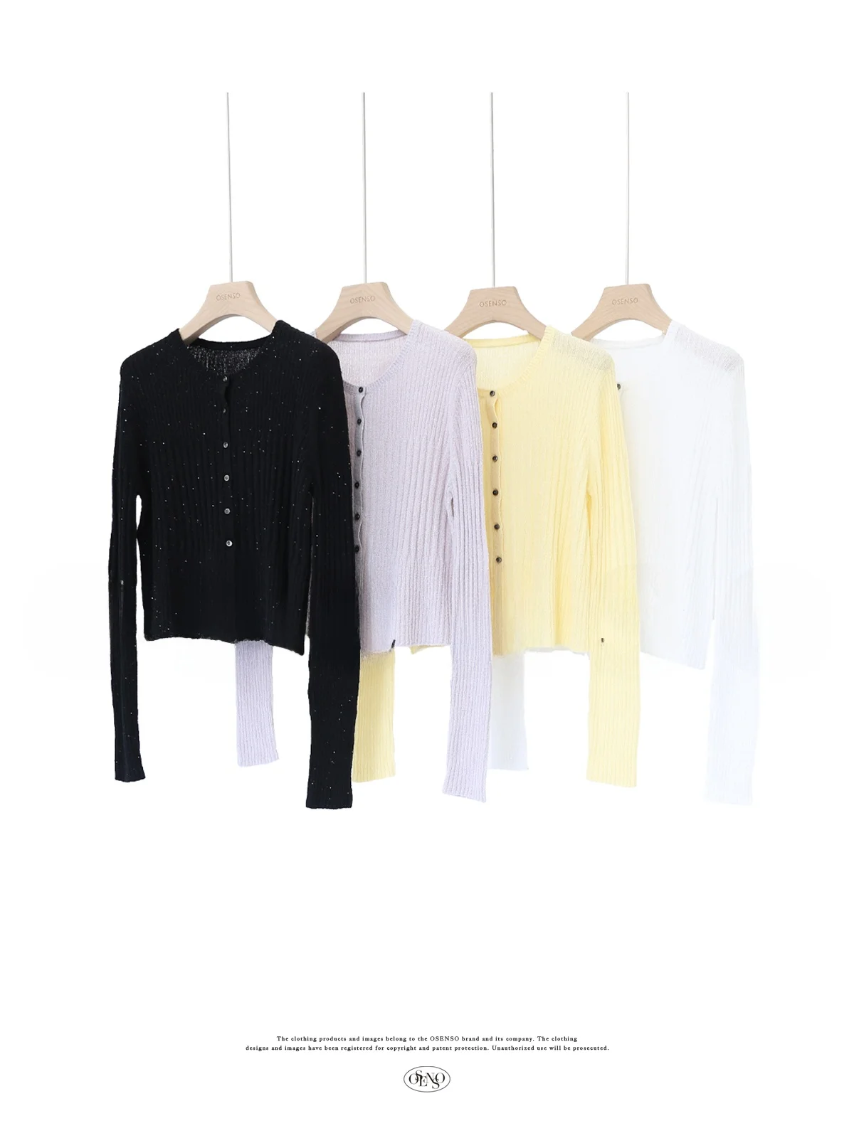 

OSENSO Casual Knitted Open Cardigan Versatile Outerwear Nylon Cotton Linen Blend Long Sve Regular Fit Summer 2025