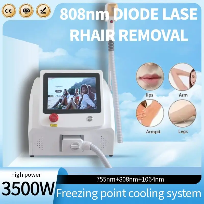 808 Diode Laser Hair Removal Professional Machin 3 Wavelengths Skin Rejuvenation Laser Machine 755 808 1064nm Super High Power