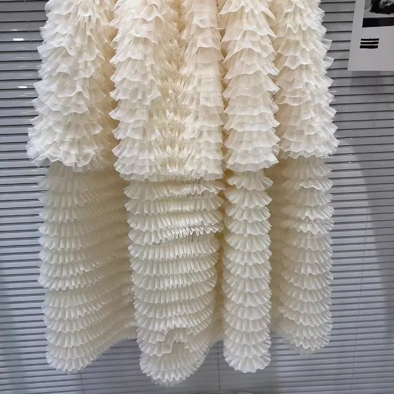 KBQ-Jupe longue en maille douce pour femme, plissée, taille haute, tempérament chic, jupe tutu féminine, style de mode, printemps, nouveau