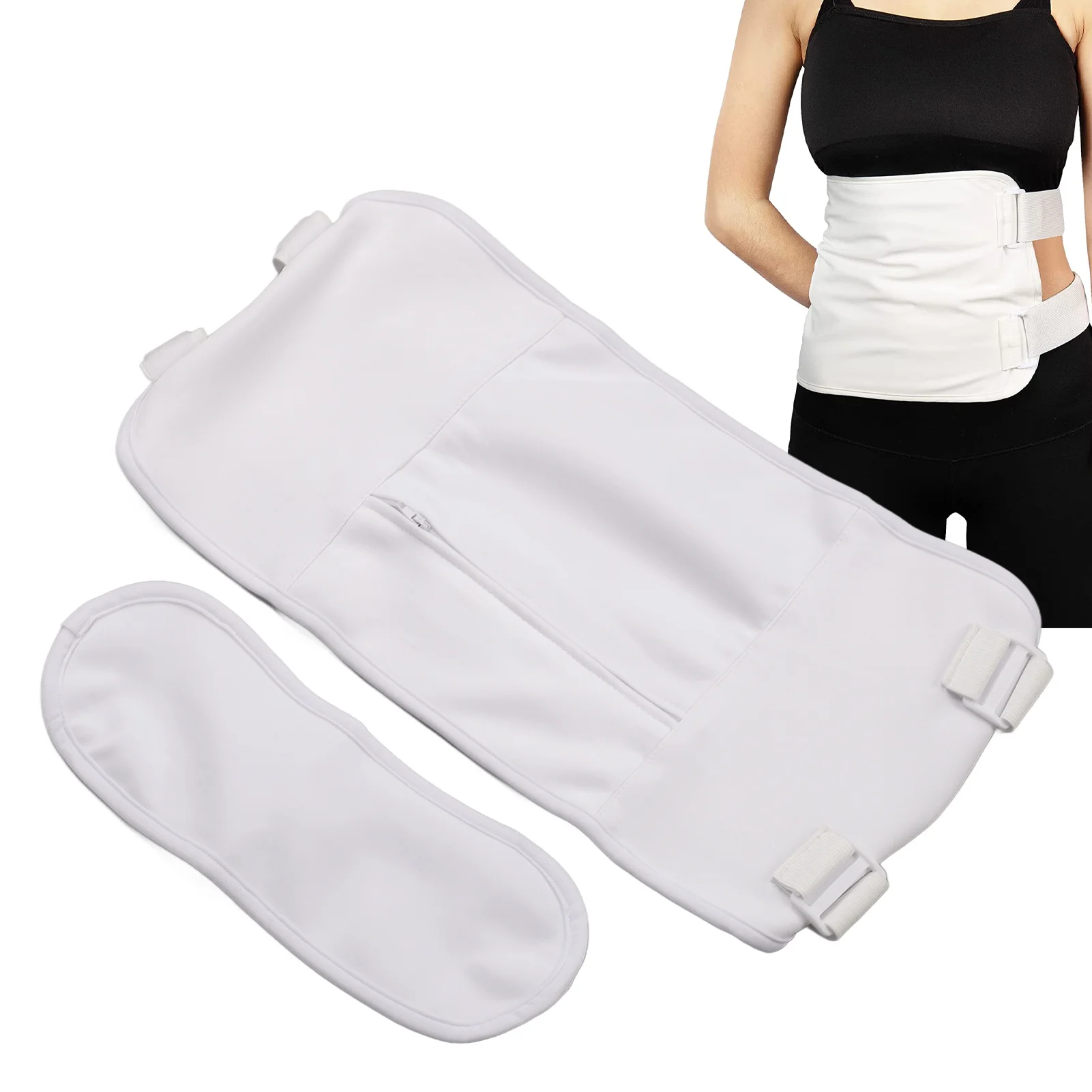 Castor Oil Pack Set White Reusable Washable Castor Oil Compress Wrap Set for Inflammation