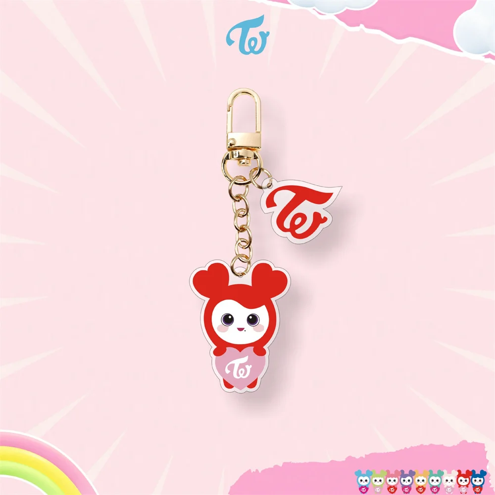 Kpop TZUYU Cartoon Keychain Album Keyring Bag Pendent DAHYUN MINA JIHYO SANA MOMO Phone Chain Accessories Fans Couple Gifts