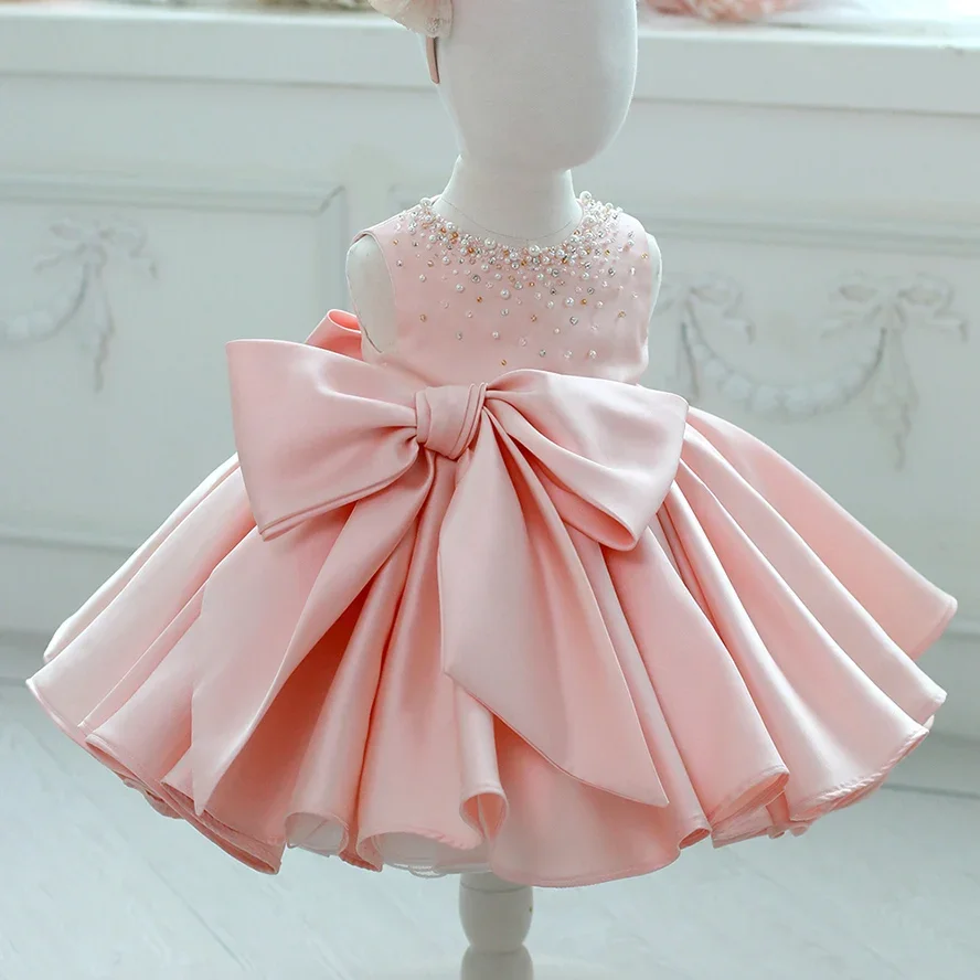 

Детское платье, кружевное платье для крещения с цветочным принтом и бисером, одежда для крещения, вечерние платья для новорожденных девочек на день рождения, костюм принцессы