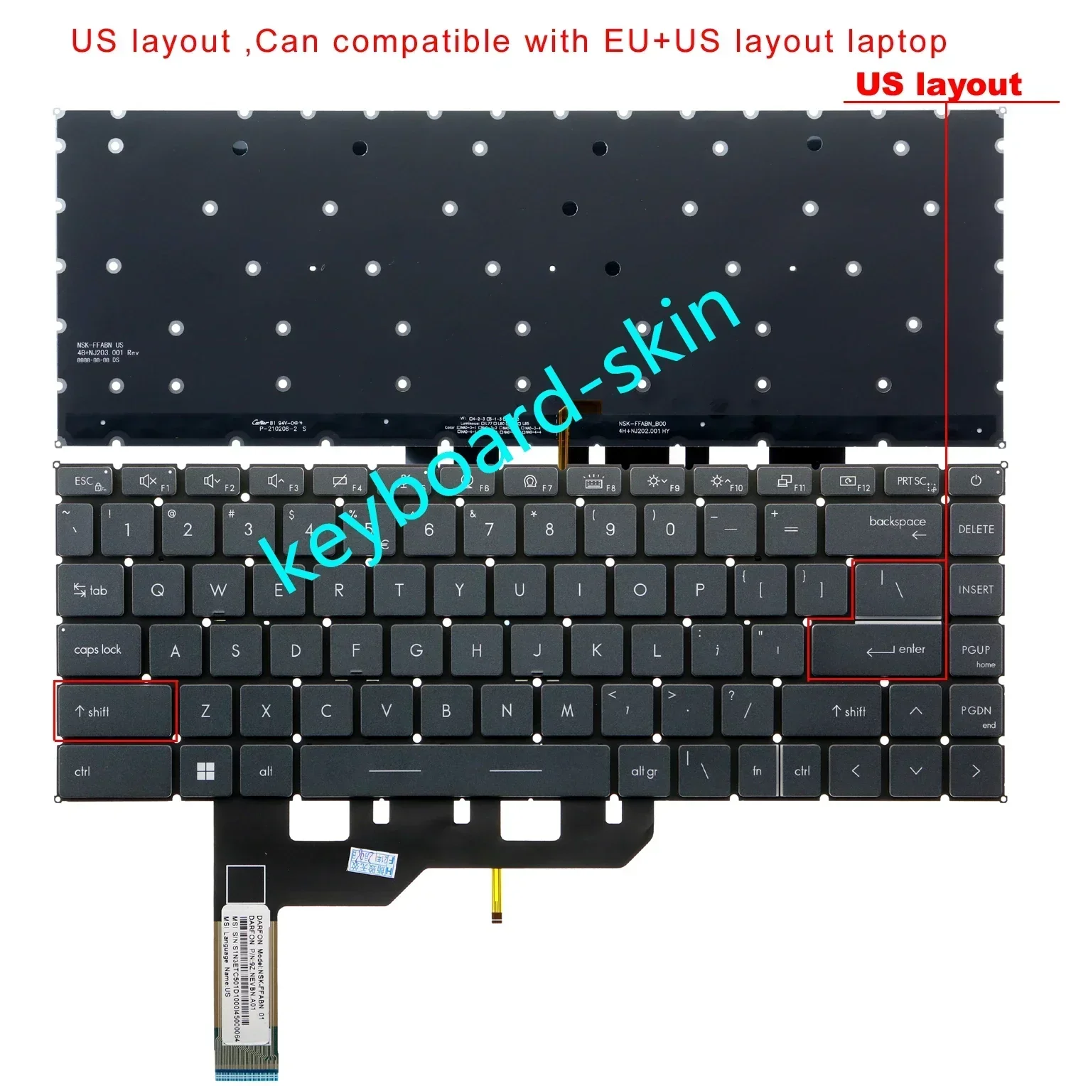 New Us Backlit Keyb…