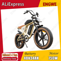 JANSNO X70 Electric Bicycle 750W Motor 48V34AH Dual Lithium Battery E-bike Hydraulic Brake 20*4-In Fat Tire Snow Electric Bike