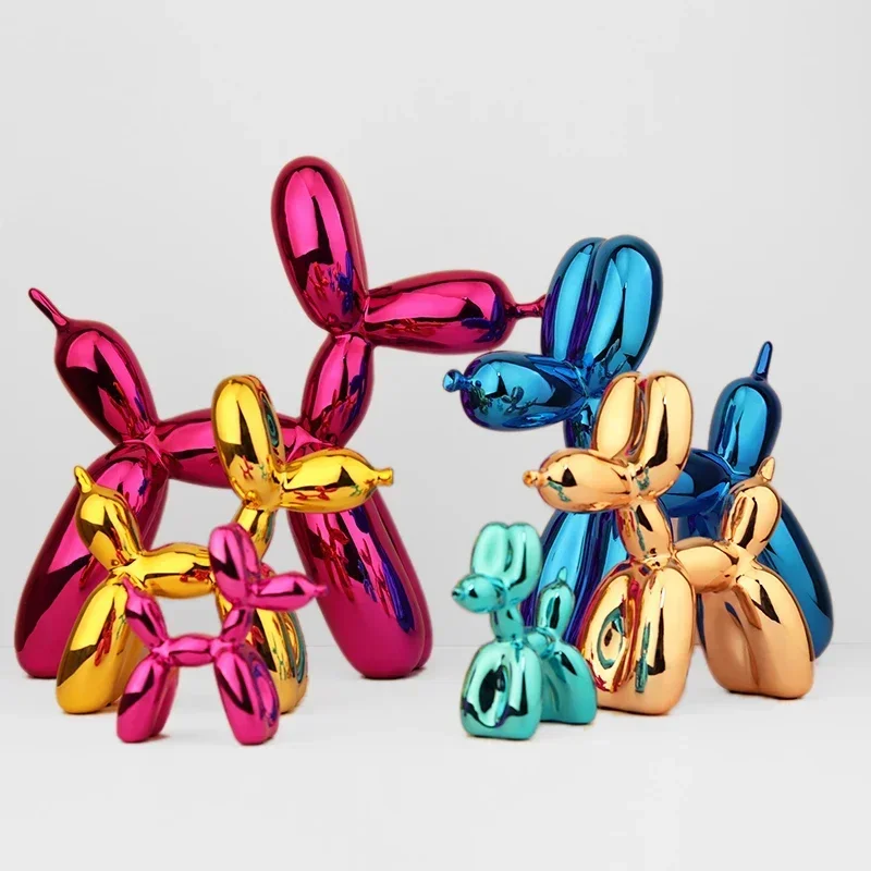 Resin Balloon Dog Sculpture Home Decor Table Decoration and Accessories Office Nordic Animal Decorative Sculptures and Figurines