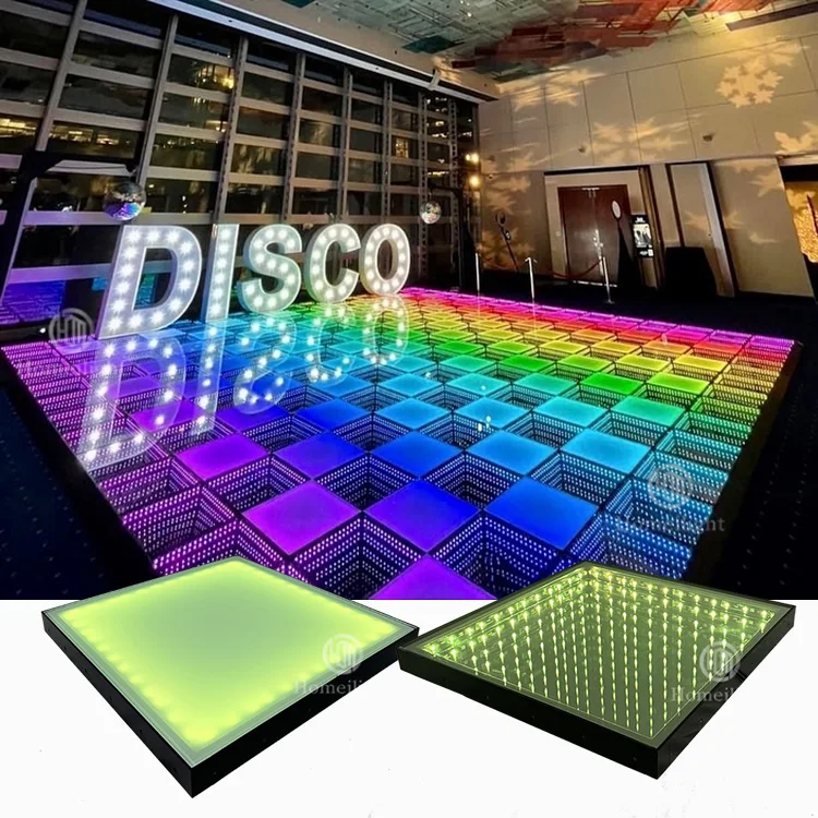 

Modular Infinity 3D Mirror Matt Glossy Thin Dance Floor Tiles for Outdoor Party Wedding