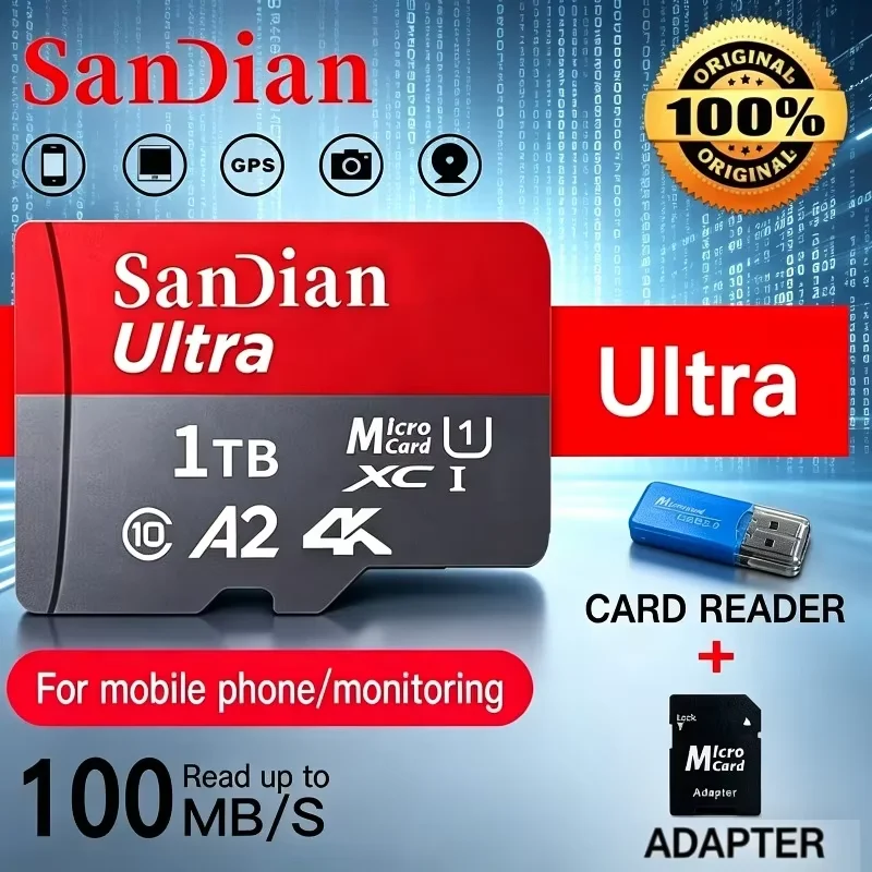 

128GB 256GB Micro TF/ SD Card Class 10 High Speed Memory Cards Stable Performance SD Memory Card for Phones/Digital Camera/MP3