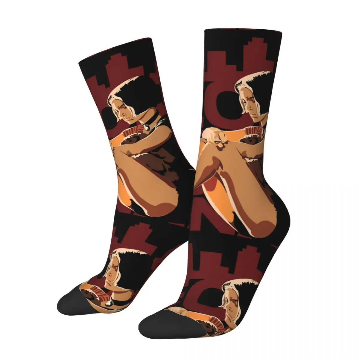 

Happy Funny Men's compression Socks Mathilda Vintage Harajuku The Professional Leon Mathilda Norman Film Hip Hop Crew Sock