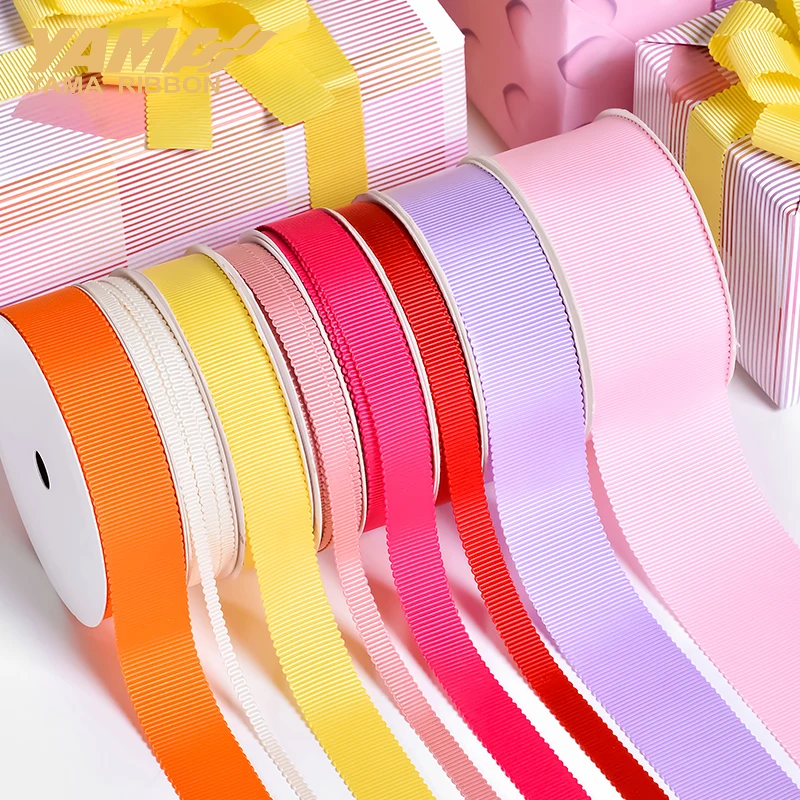 YAMA-Polyester Ribbons for Wedding Crafts, Red and Pink Ribbon, DIY Gift, 100Yards/Roll, 9mm, 13mm, 16mm, 19mm